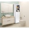 Basicwise Tall Freestanding Linen Tower, Bathroom Cabinet with 2 Open shelves, 3 Drawers, and a Closet, White QI004611.WT - alternate 2